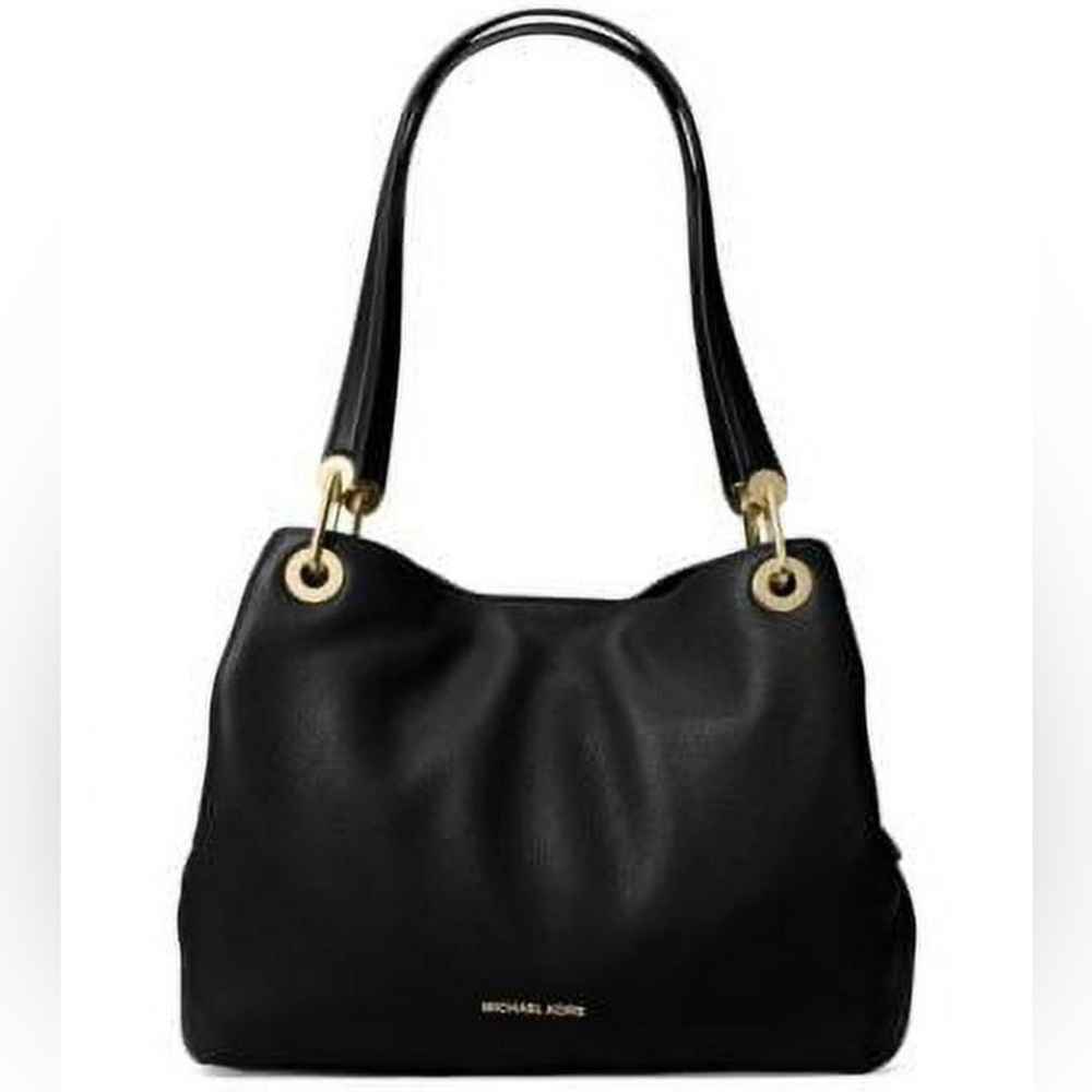 Michael Kors Raven Large Leather Shoulder Bag - Black
